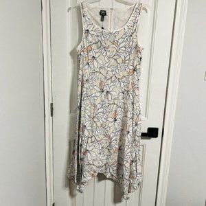 Jones New York Women's Stone Floral Handkerchief Dress Sleeveless Size 12 New